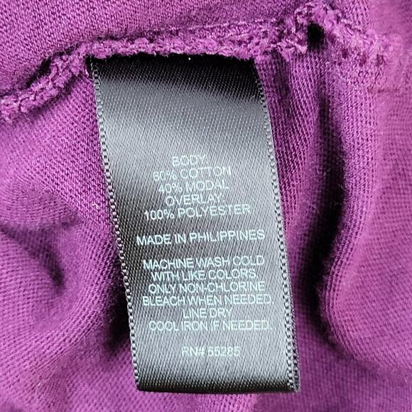 EXPRESS Purple Black Chevron Print Sheer Overlay‎ Capelet Blouse Top XS - Picture 4 of 6